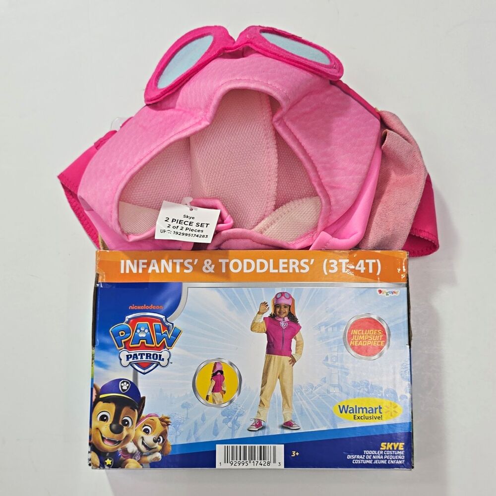 Disguise Nickelodeon Paw Patrol Skye Girls 2-Piece Costume 3T-4T Pink Poly